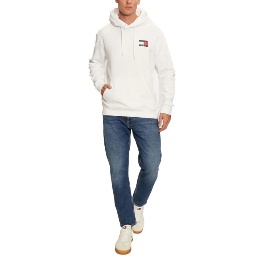 Tommy Hilfiger Jeans White Cotton Hoodie