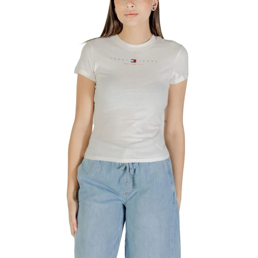 Tommy Hilfiger Jeans White Cotton T-Shirt