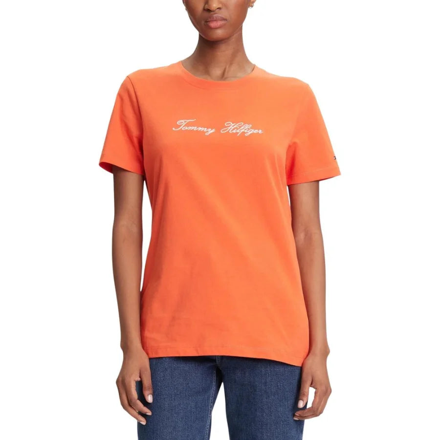 Tommy Hilfiger Orange Recycled Cotton T-Shirt