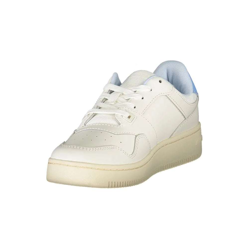 Tommy Hilfiger White Leather Sneakers Bold Style and Comfort