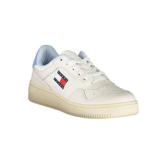 Tommy Hilfiger White Leather Sneakers Bold Style and Comfort