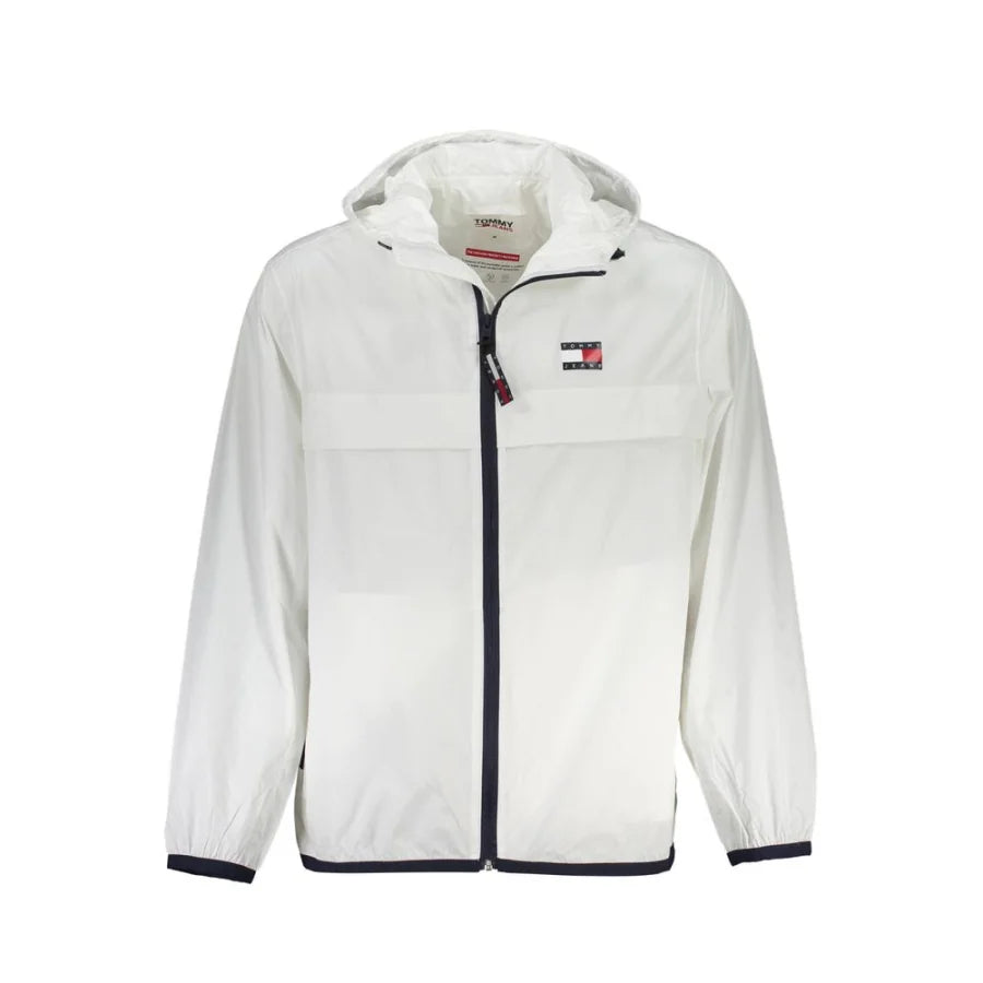Tommy Hilfiger White Nylon Men’s Waterproof Jacket
