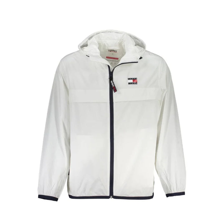 Tommy Hilfiger White Nylon Men’s Waterproof Jacket