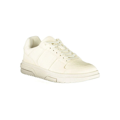 Tommy Hilfiger White Polyester Athletic Shoes with Bold Logo