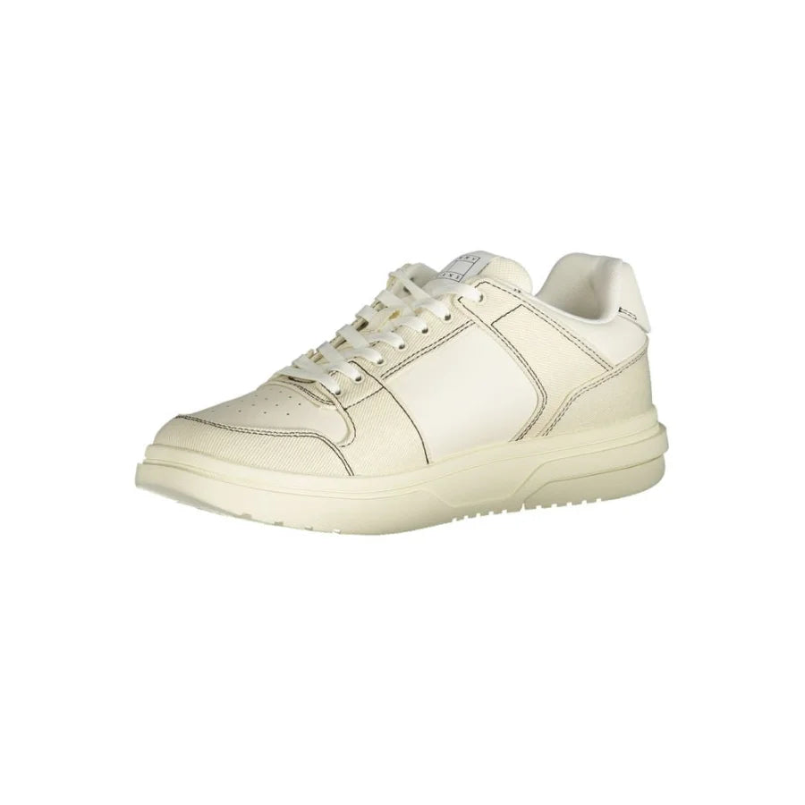 Tommy Hilfiger White Polyurethane Men Sneaker