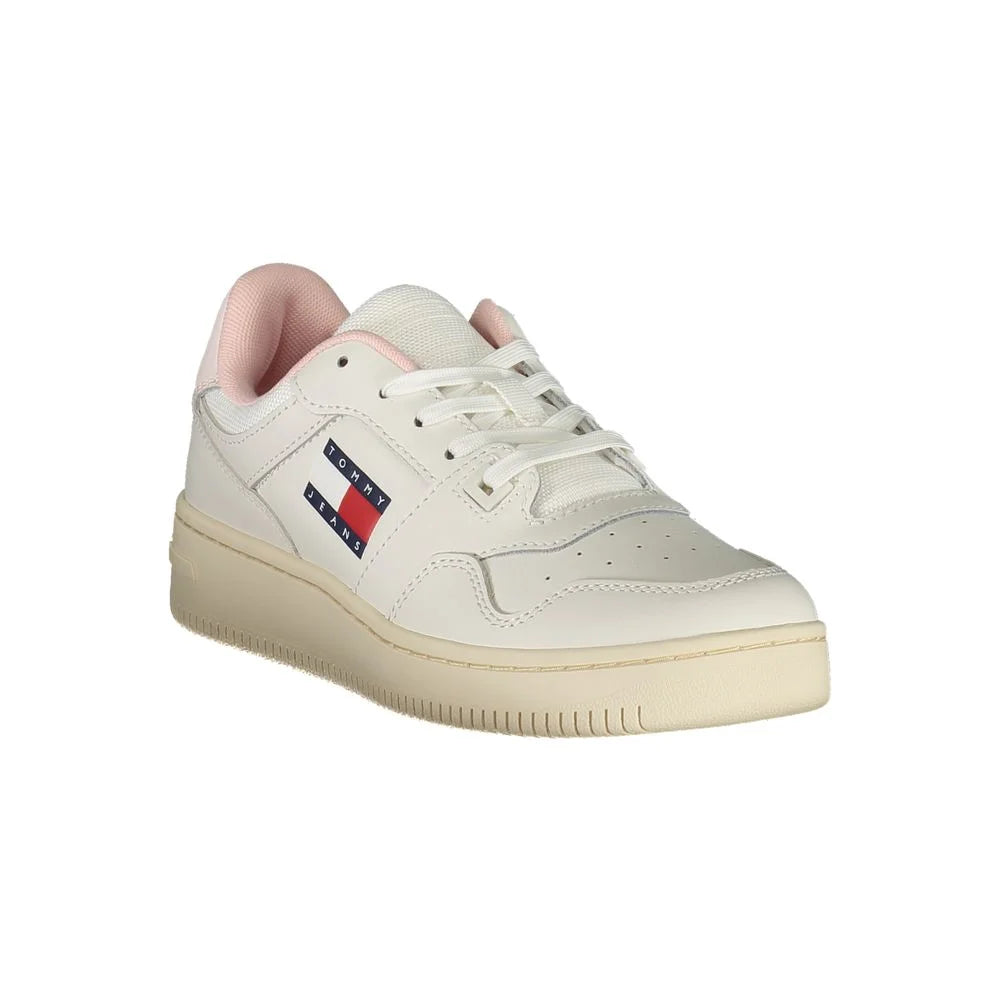 Tommy Hilfiger’s Latest Sneaker in White with Bold Pink Accents Hilfiger