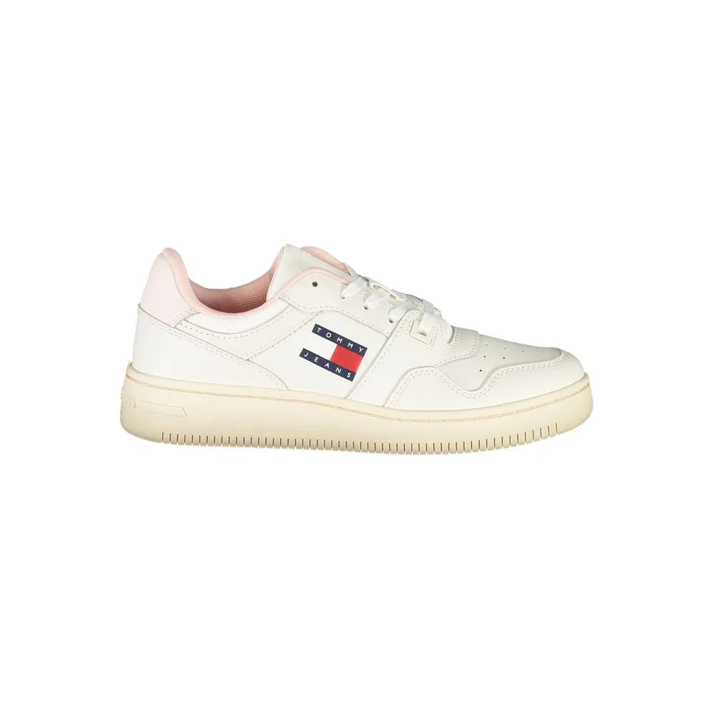 Tommy Hilfiger’s Latest Sneaker in White with Bold Pink Accents Hilfiger