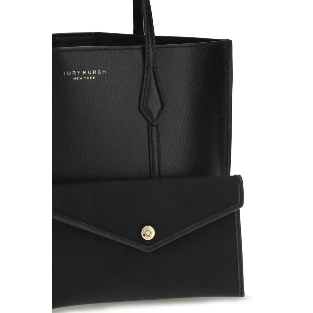 Tory Burch Black Calf Leather Bos Taurus Handbag