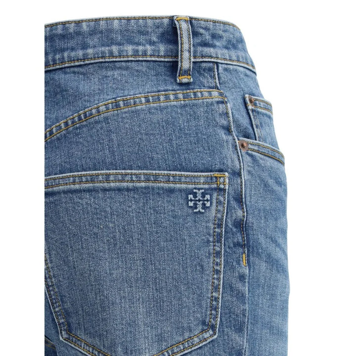 Tory Burch Blue Cotton Cropped Jeans