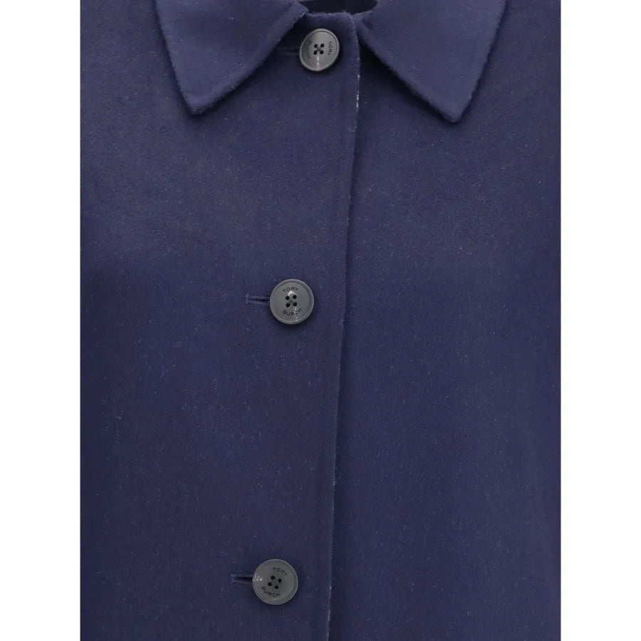 Tory Burch Blue Wool Coat