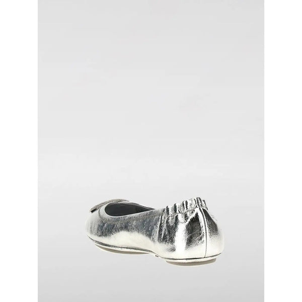 Tory Burch Silver Leather Ballet Flats