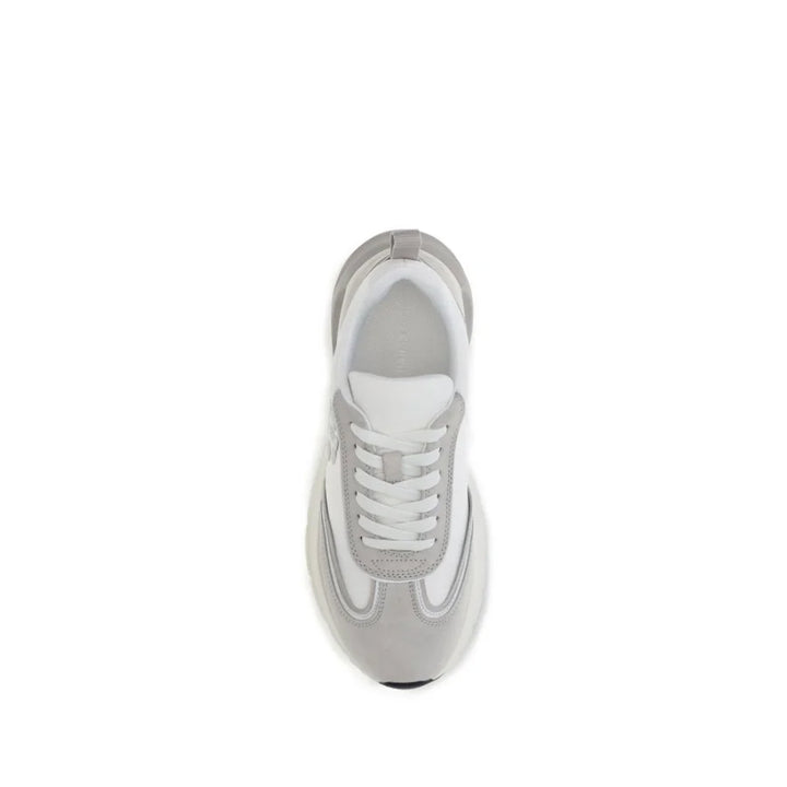 Tory Burch White Calf Leather Bos Taurus Athletic Sneakers