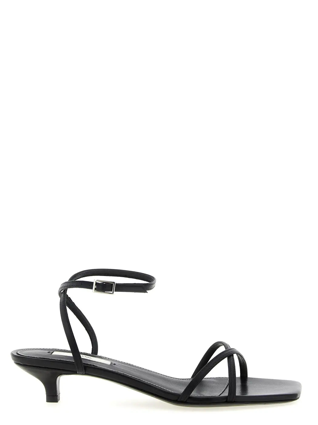 Toteme Black Leather Mid Heel Pumps