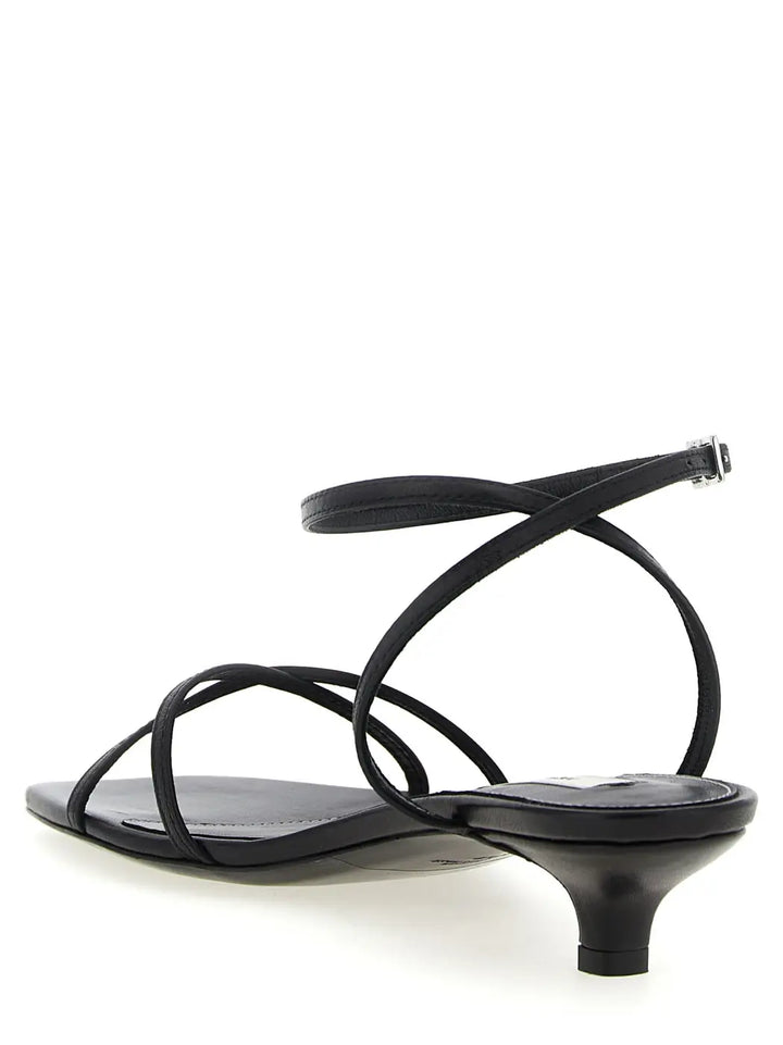 Toteme Black Leather Mid Heel Pumps