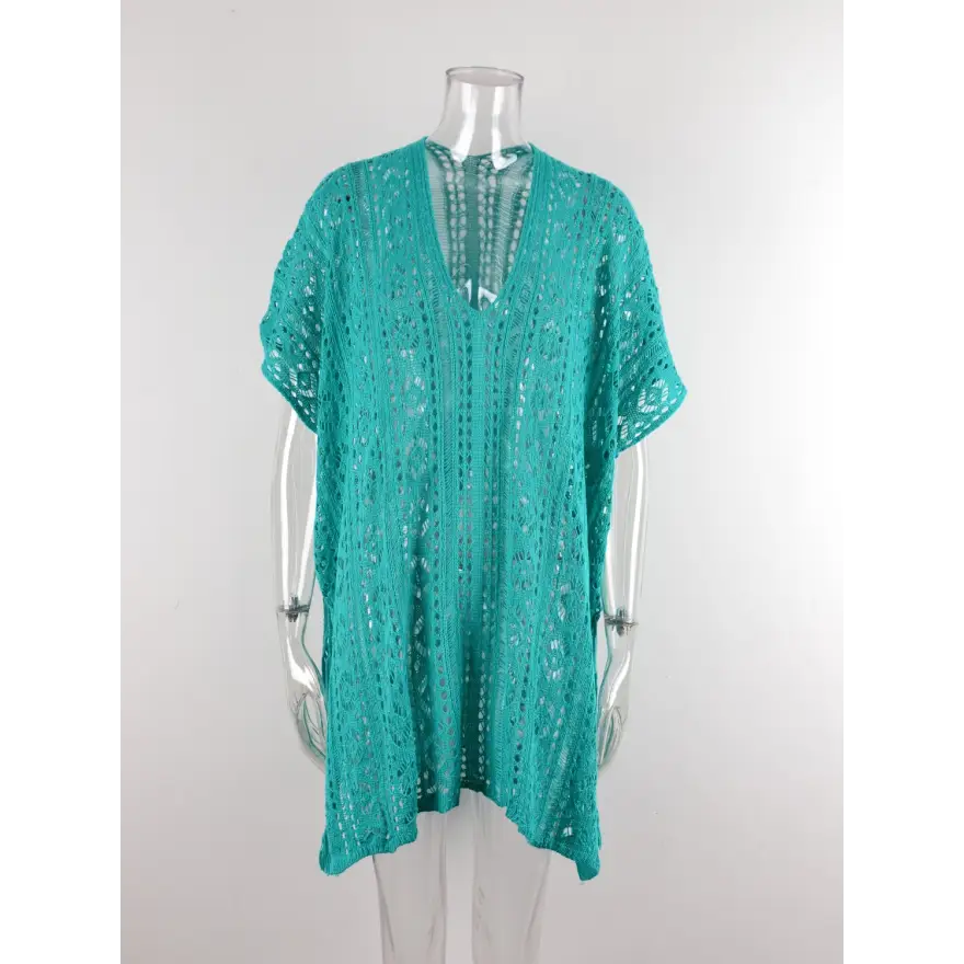 Beach Ready Cutout Tassel v Neck Cover Up - Women’s Clothing
