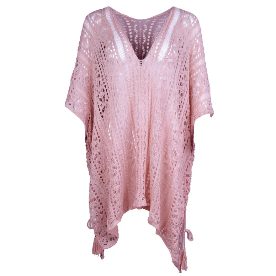 Beach Ready Cutout Tassel v Neck Cover Up - Women’s Clothing