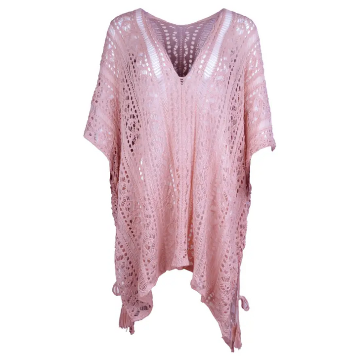 Beach Ready Cutout Tassel v Neck Cover Up - Women’s Clothing