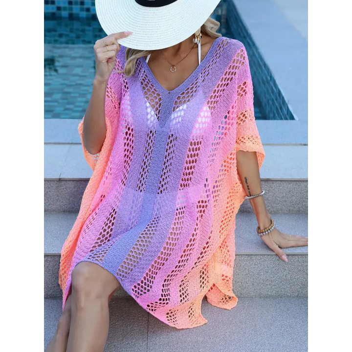 Chic v Neck Sleeveless Dress Sheer Elegance - Women’s Clothing