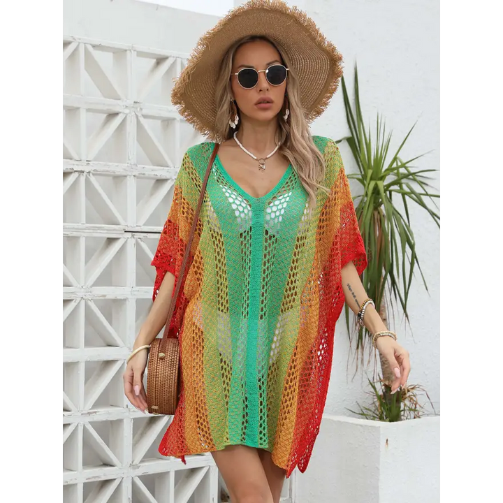 Chic v Neck Sleeveless Dress Sheer Elegance - Women’s Clothing