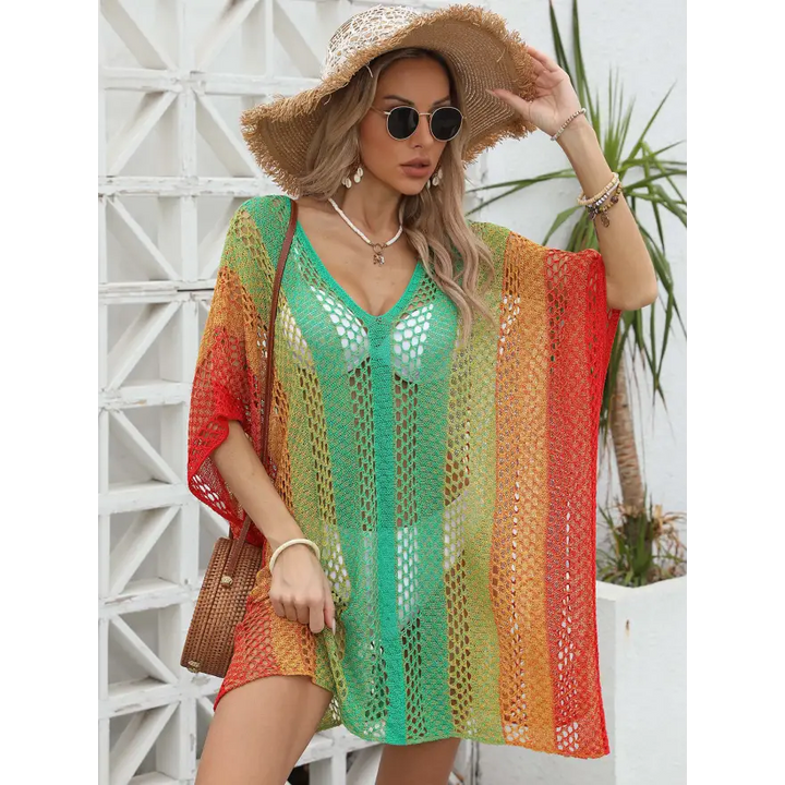 Chic v Neck Sleeveless Dress Sheer Elegance - Women’s Clothing