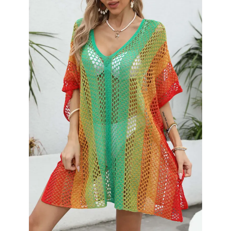 Chic v Neck Sleeveless Dress Sheer Elegance - Women’s Clothing