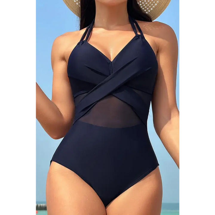 Dazzling Crisscross Halter Neck Swim Sensation - Women’s Swimwear