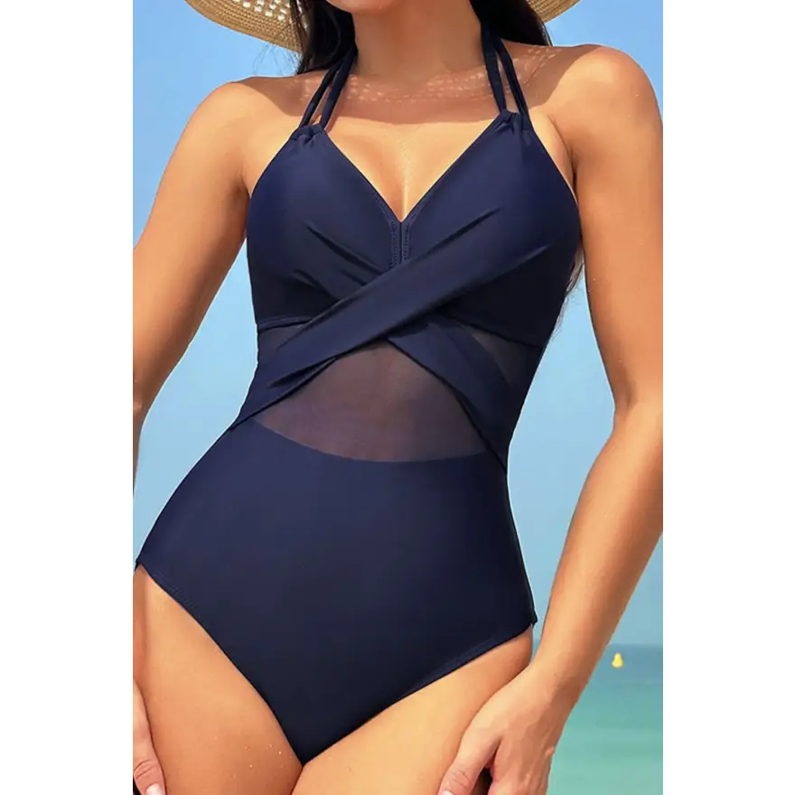 Dazzling Crisscross Halter Neck Swim Sensation - Women’s Swimwear