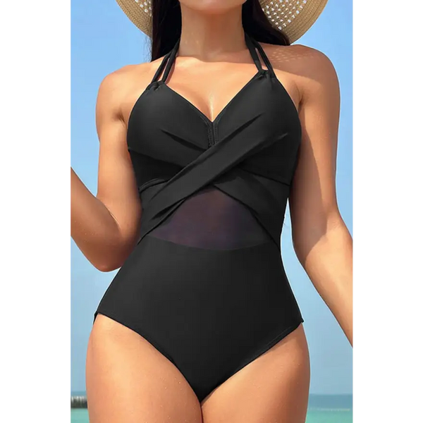 Dazzling Crisscross Halter Neck Swim Sensation - Women’s Swimwear