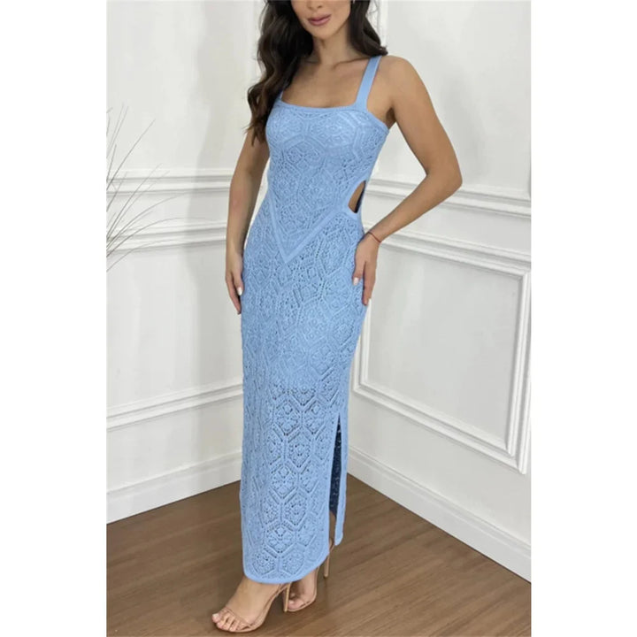 Trendsi Dreamy Eyelet Fantasy Dress Top with Flirty Sheer Cutout Allure women’s dress