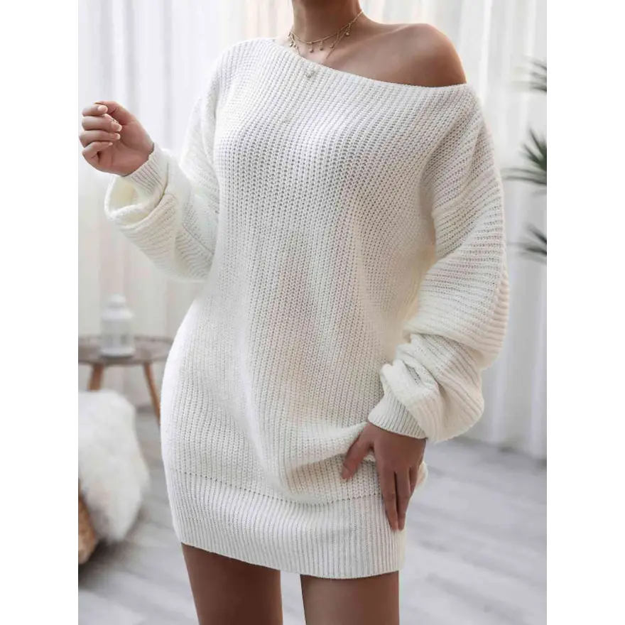 Trendsi Effortless Chic Rib Knit Mini Sweater Dress women’s dress