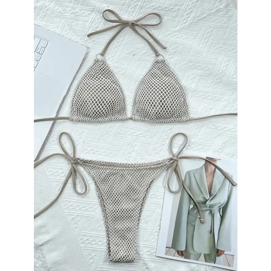 Tropical Beach Bikini Top with Removable Padding and Highly Stretchy - Women’s Swimwear