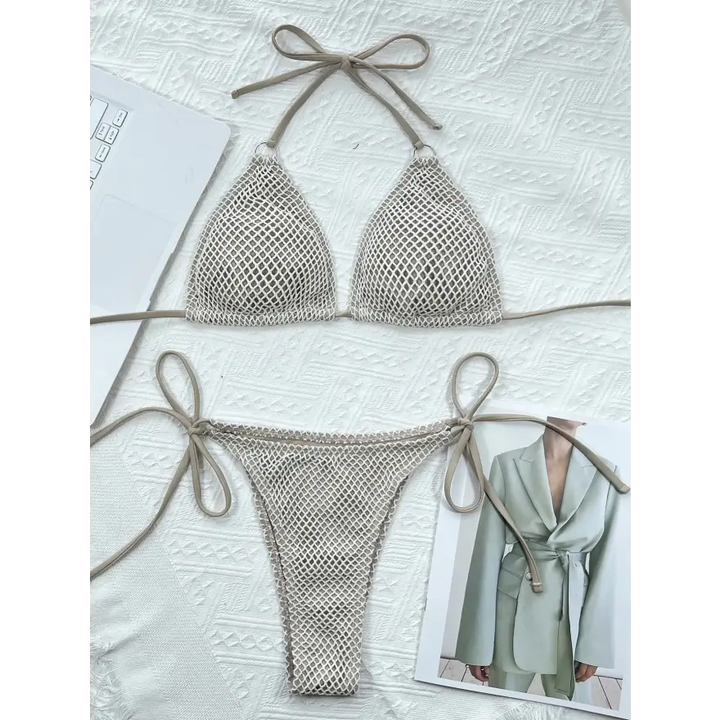 Tropical Beach Bikini Top with Removable Padding and Highly Stretchy - Women’s Swimwear