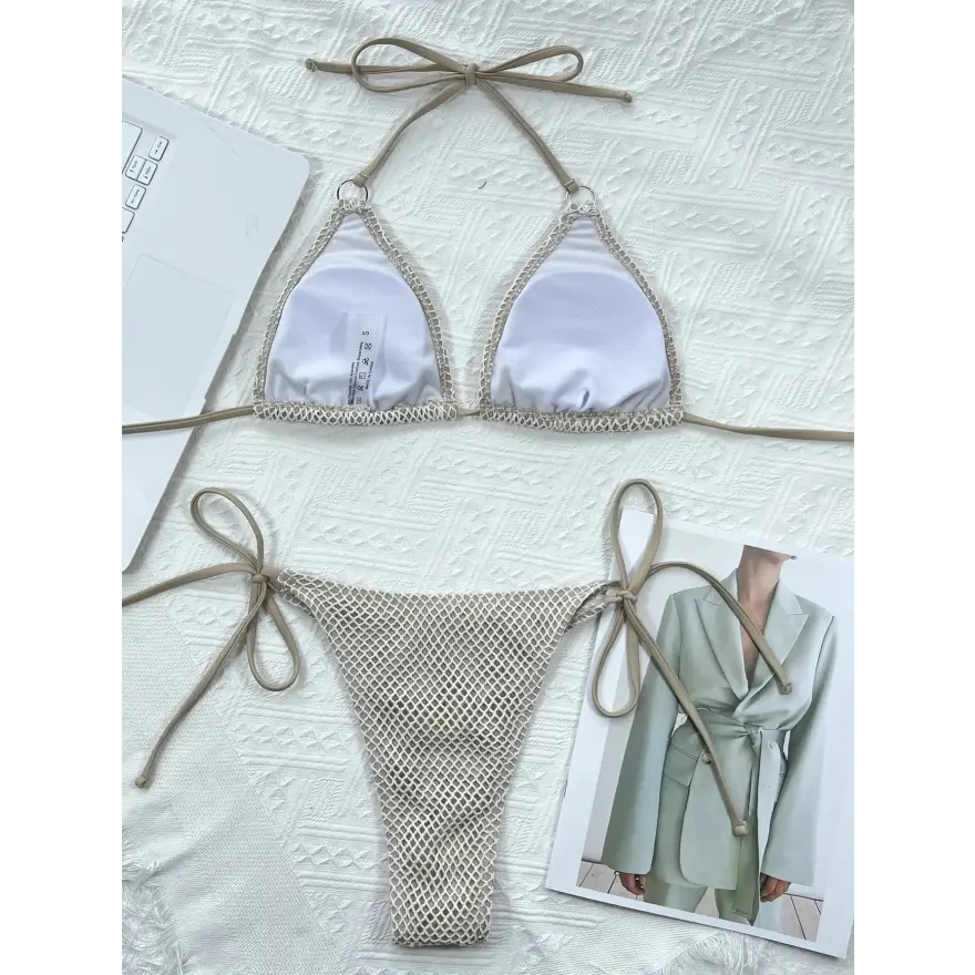 Tropical Beach Bikini Top with Removable Padding and Highly Stretchy - Women’s Swimwear