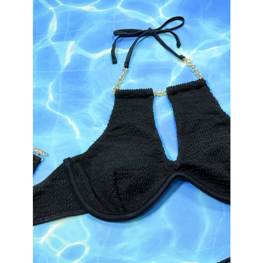 Underwire Included Sexy Solid Beach Thong Bikini Set - Women’s Swimwear