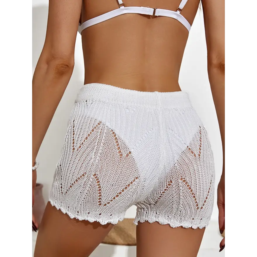 Vibrant Drawstring Cutout Swim Shorts for Ultimate Comfort - Women’s Clothing Tops