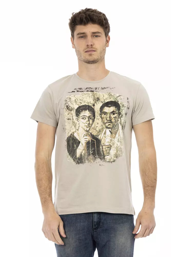 Trussardi Action Beige Cotton Men T-shirt