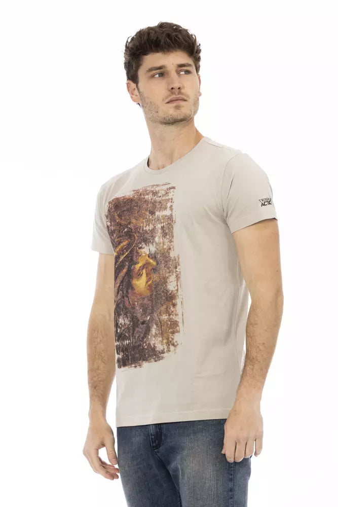 Trussardi Action Beige Cotton Men T-shirt