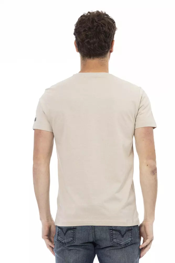 Trussardi Action Beige Cotton Men T-shirt