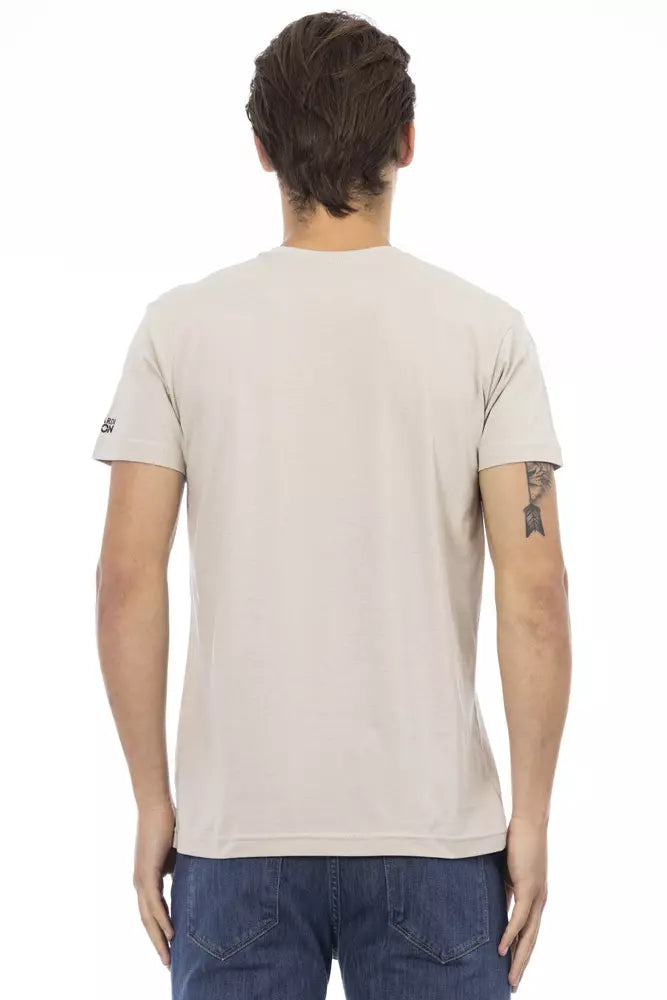 Trussardi Action Beige Cotton Men T-shirt