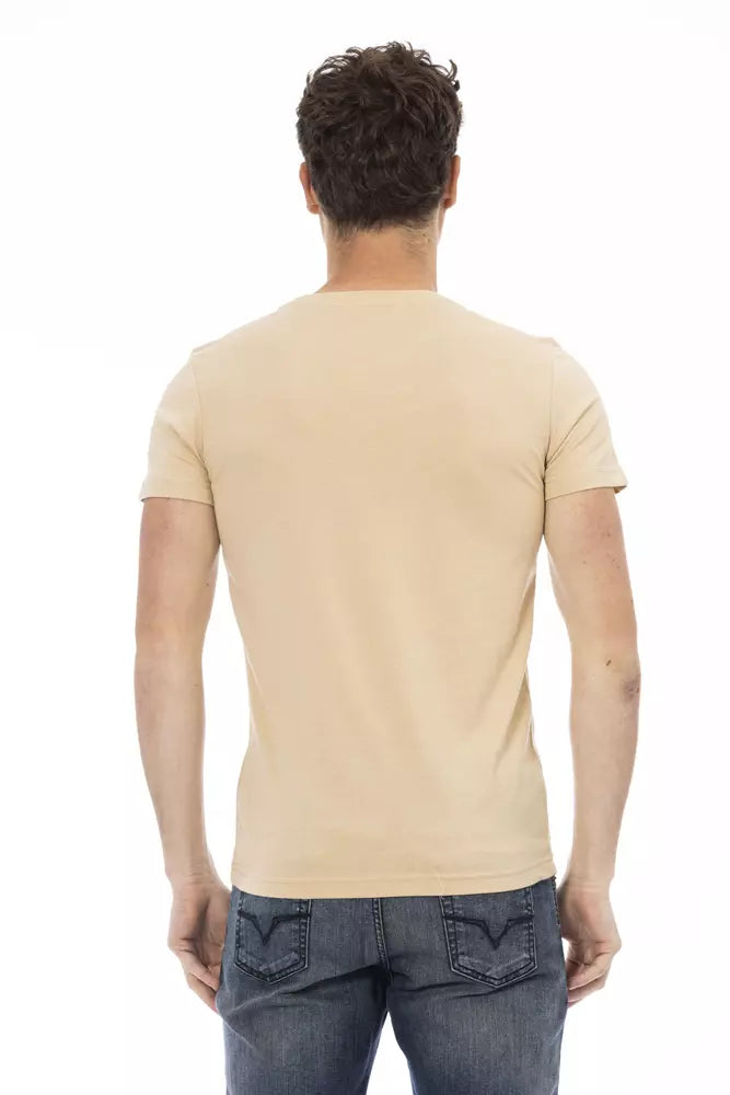 Trussardi Action Beige Cotton Men T-shirt