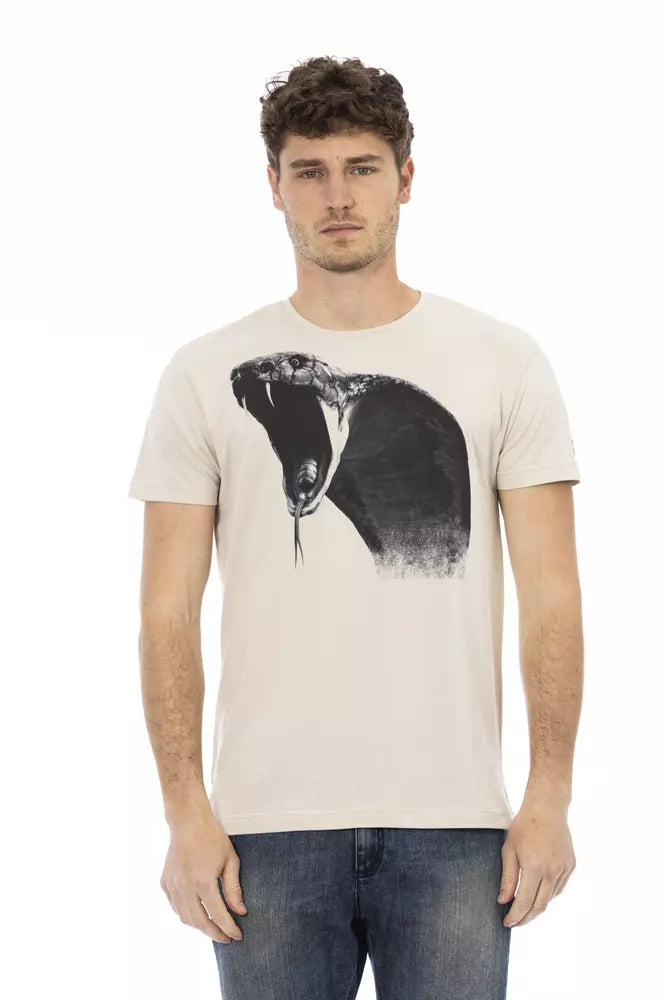 Trussardi Action Beige Cotton Men T-shirt