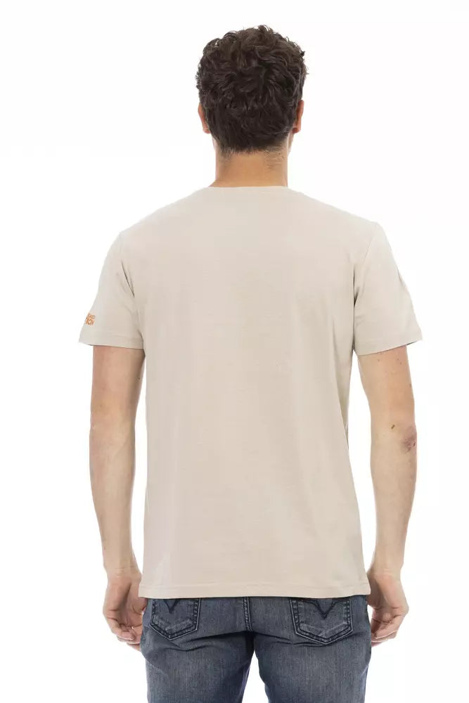Trussardi Action Beige Cotton Men T-shirt