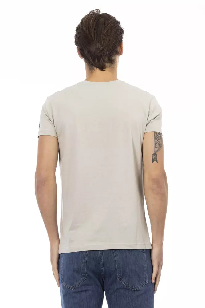 Trussardi Action Beige Cotton Men T-shirt
