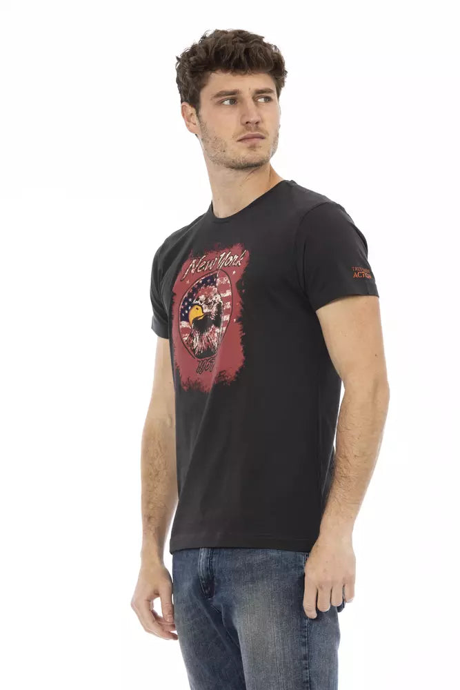 Trussardi Action Black Cotton Men T-shirt