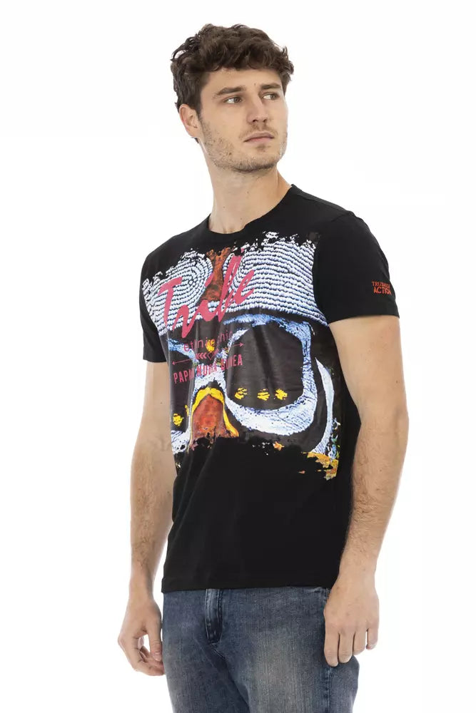 Trussardi Action Black Cotton Men T-shirt