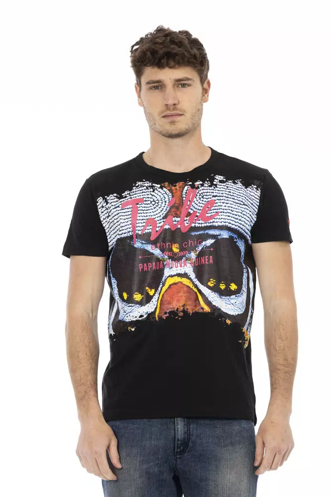 Trussardi Action Black Cotton Men T-shirt