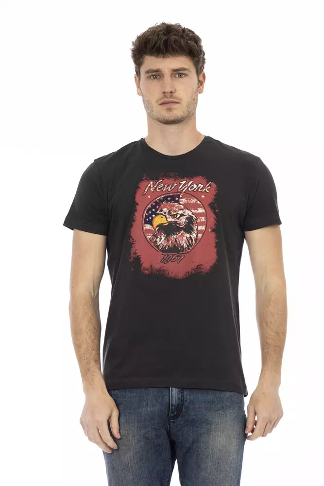 Trussardi Action Black Cotton Men T-shirt