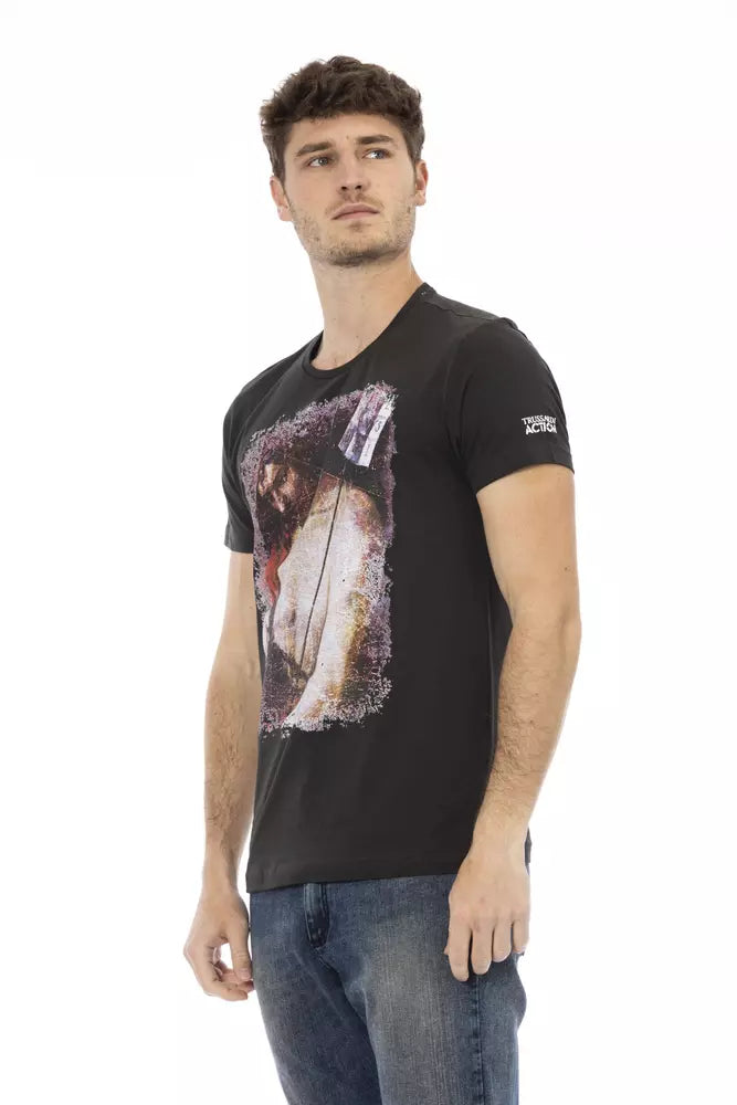 Trussardi Action Black Cotton Men T-shirt