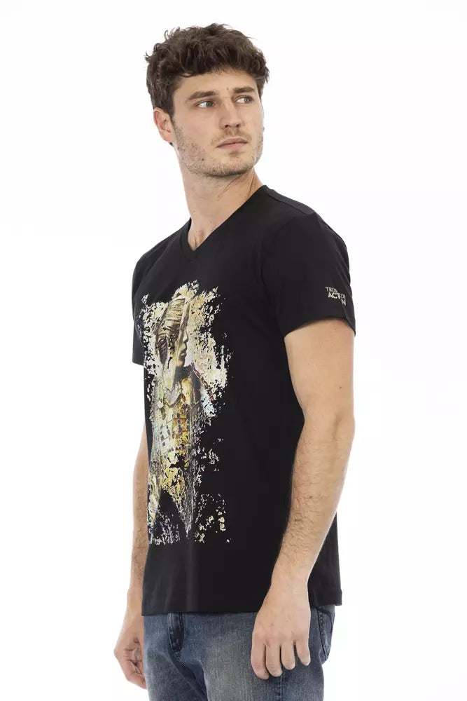 Trussardi Action Black Cotton Men T-shirt