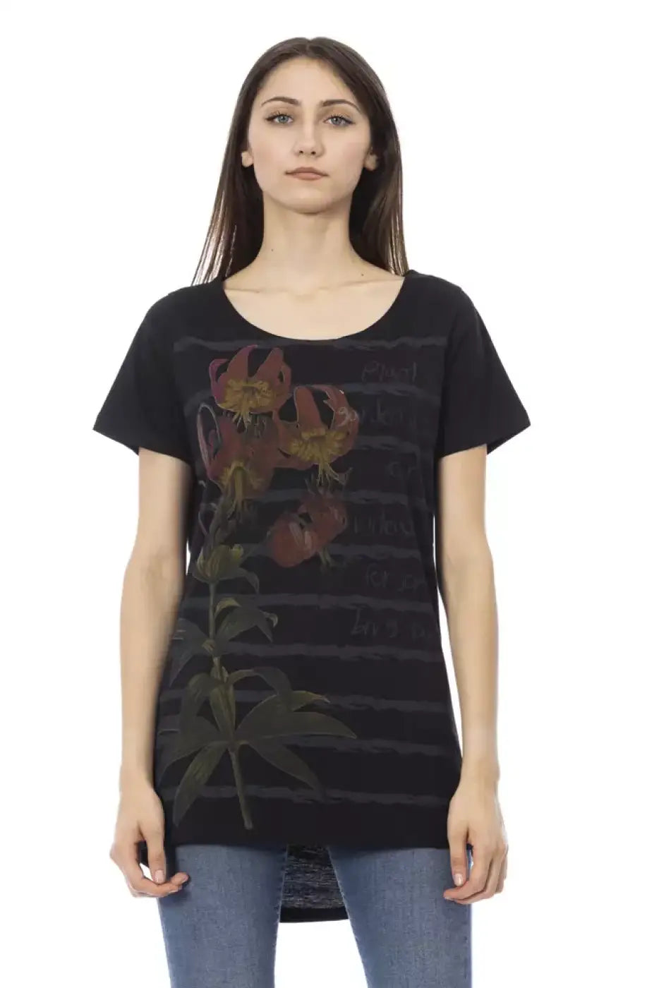 Trussardi Action Black Cotton Women T-shirt